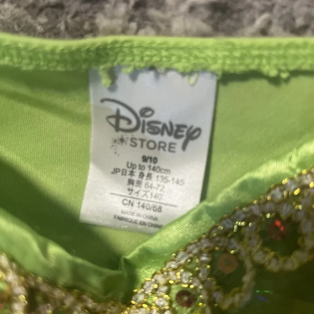 Disney Store Tinkerbell Green Feather Costume Dress Girl's 9/10 - Picture 5 of 15